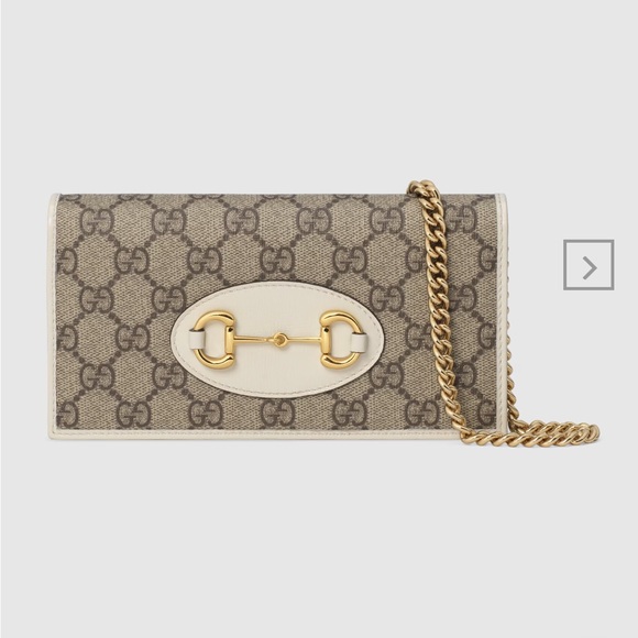 Horsebit Gucci 1955 wallet with chain AUTHENTIC like new without flaws - Picture 3 of 8